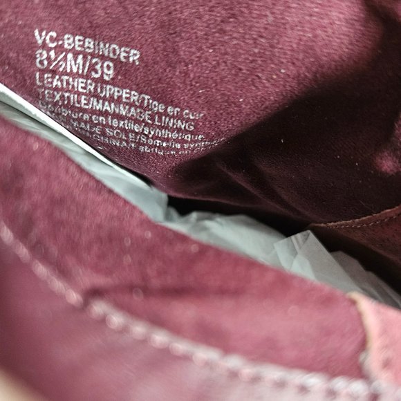 NWOT Vince Camuto Bebinder Burgundy Maroon Peep Toe Booties Women's Size 8.5 - Picture 7 of 10